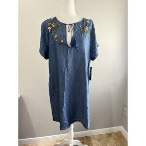 Elliott & Vine Lyocell denim short embroidered dress size 1X